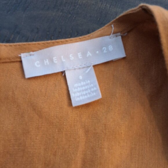 Chelsea 28 Tawny Brown Romper Sz S Linen Blend Summer Wear - Picture 3 of 5